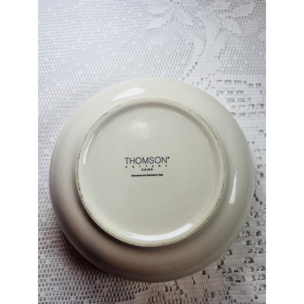 Thomson Pottery Snowman Bowls Winter Christmas Blue White Vintage Set of 4 - Picture 2 of 6